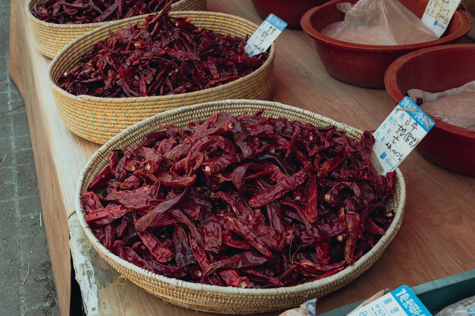 Food stalls at Gwangjang Market serving Korean street food in Seoul