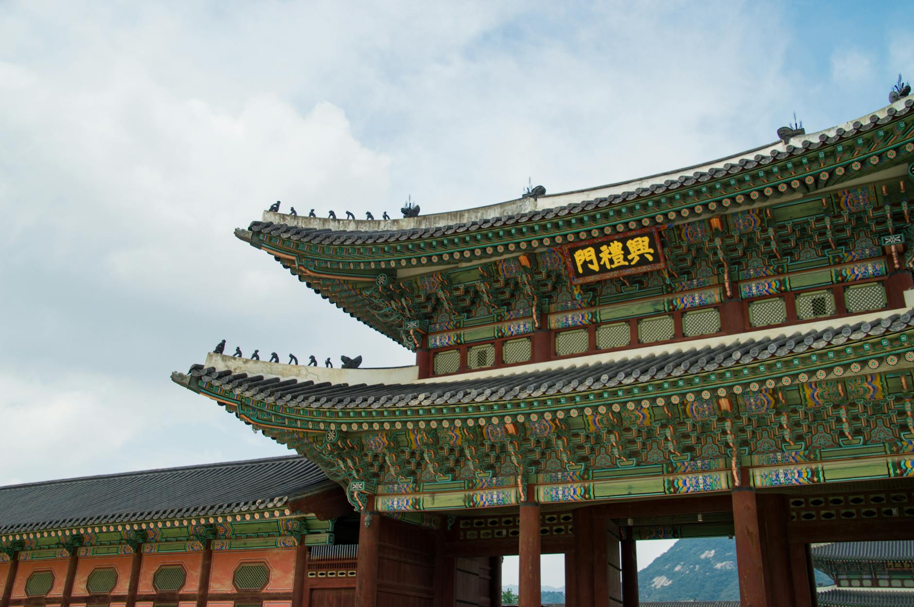 Gyeongbokgung Palace in Seoul with traditional Korean architecture