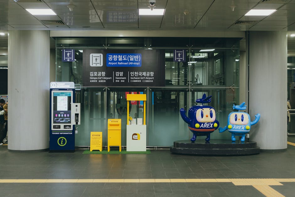 AREX Airport Express subway entrance with bilingual Korean and English signage at Incheon Airport