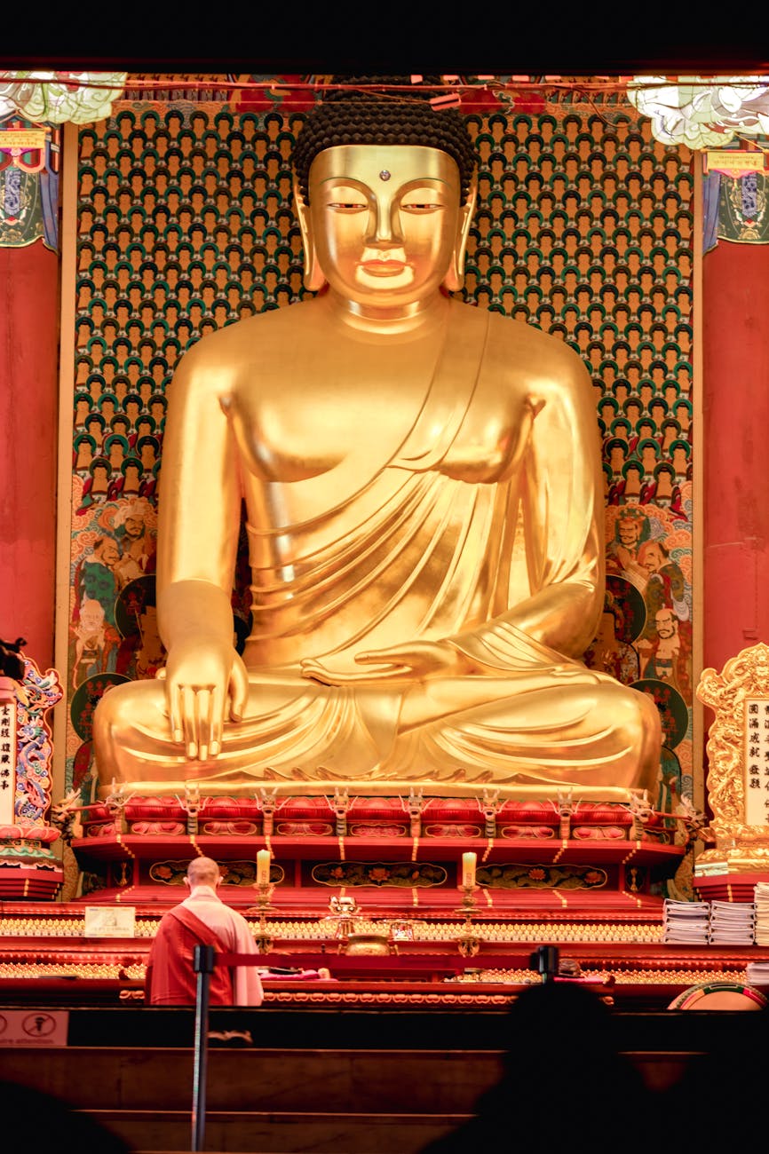 Buddha statue at Jogyesa Temple Seoul for temple stay wellness retreat