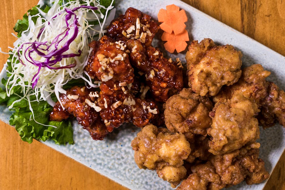 Korean fried chicken platter, the iconic chimaek meal popular at Han River picnics