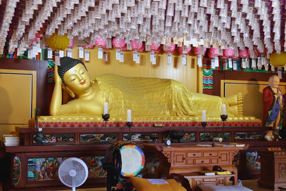 Korean Buddhist temple cuisine on a wooden tray in Seoul