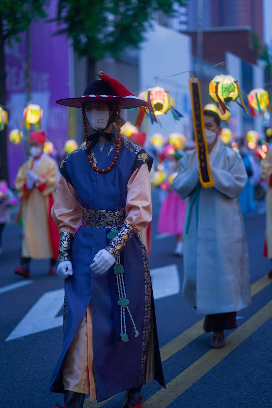 Festive parade and celebration at a Seoul cultural event