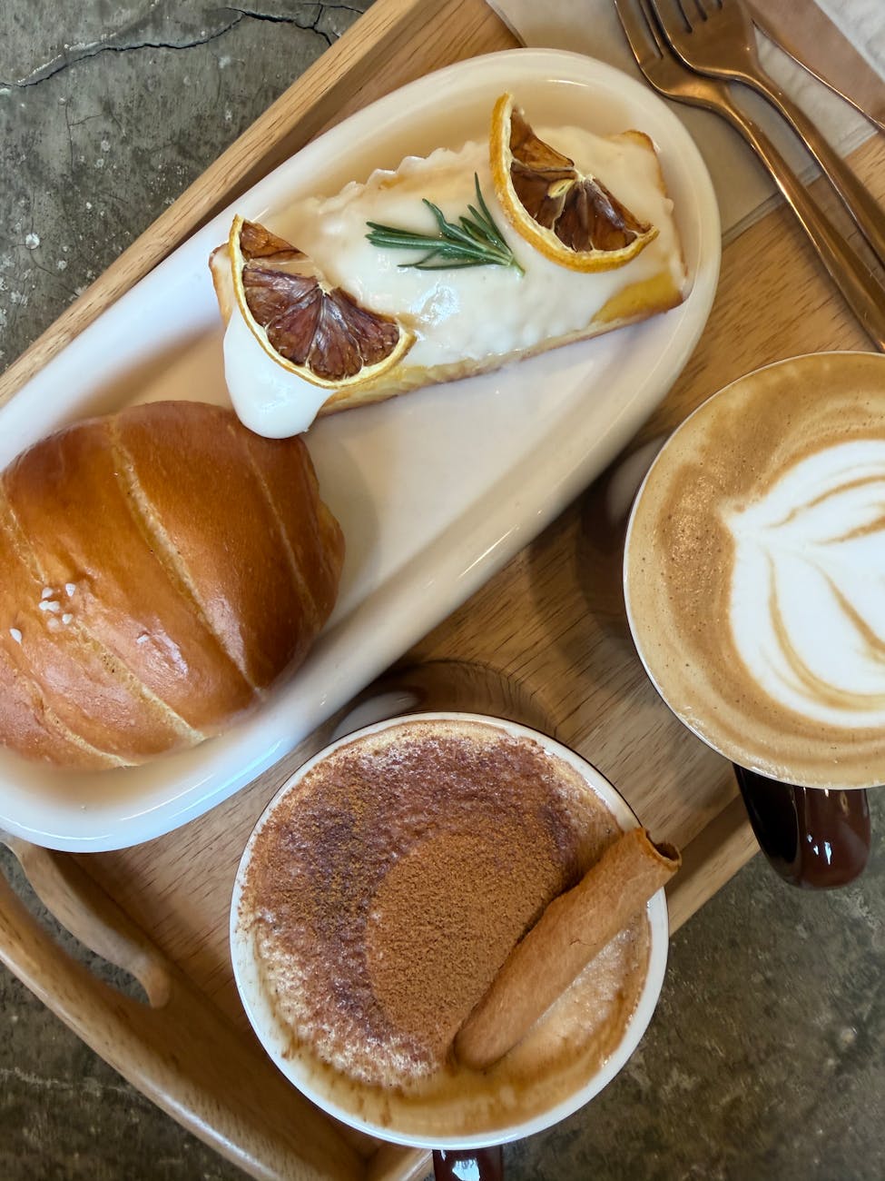 Delicate Korean desserts and pastries at a Seoul cafe