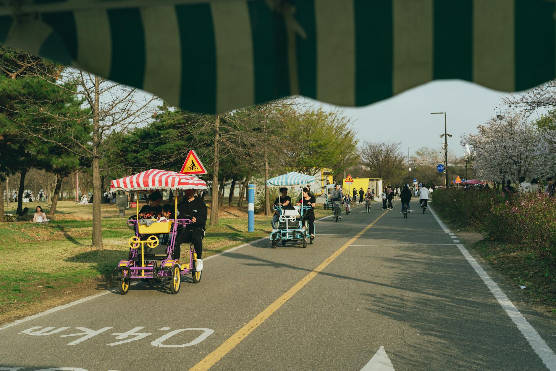 Cycling along the Han River bike path in Seoul