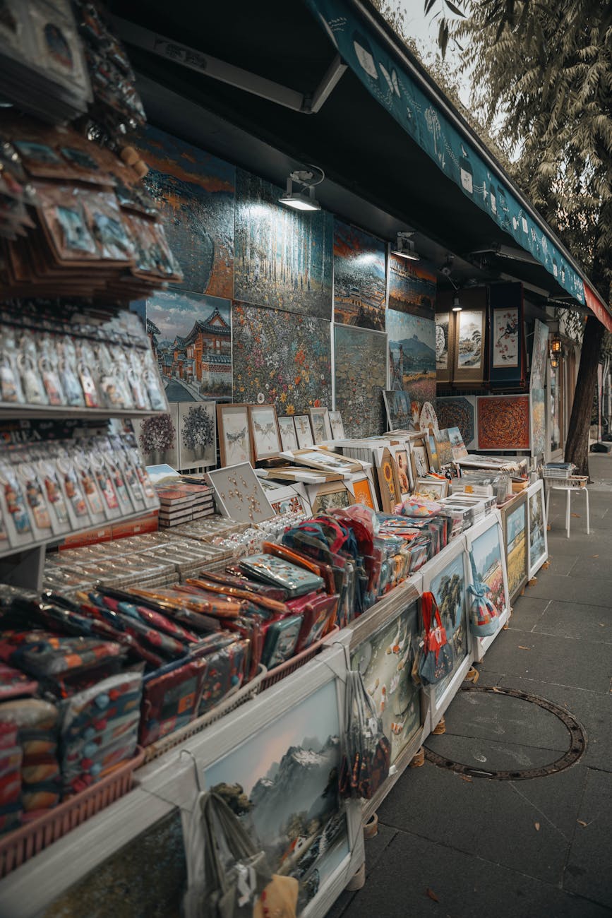 Traditional Korean souvenirs and handcrafted gifts on display