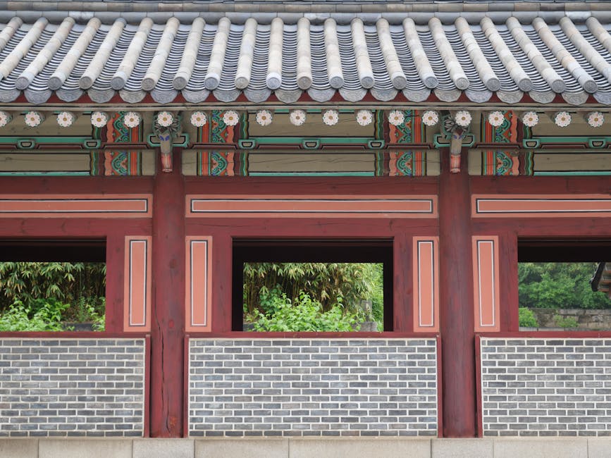 Detailed traditional Korean dancheong painting on a Seoul temple beam