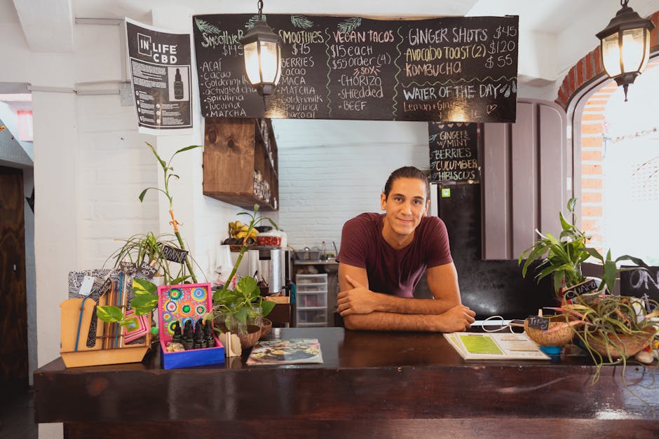 Cozy vegan cafe interior in Itaewon Seoul with plant-based menu