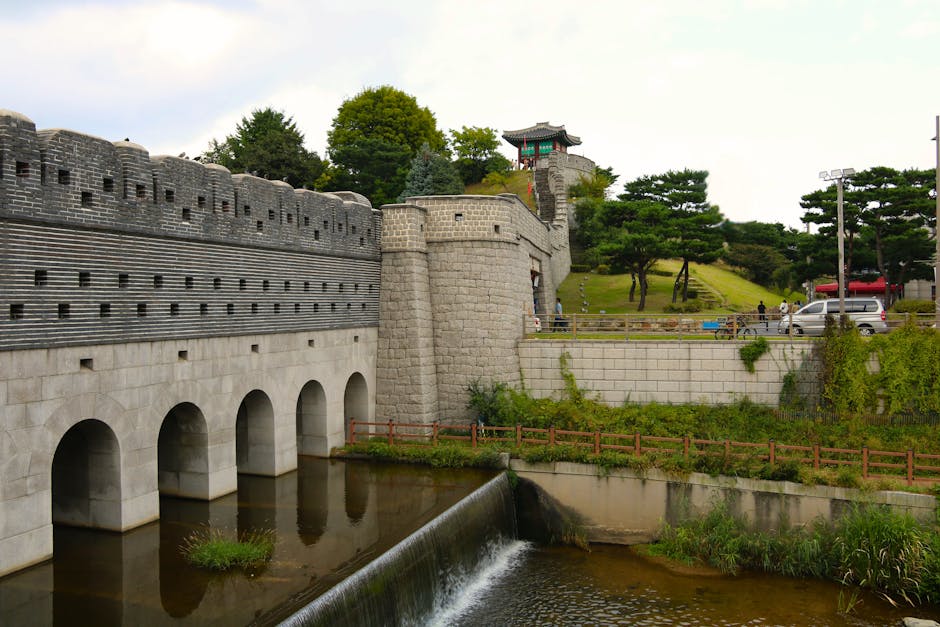 Ancient Suwon fortress wall in Gyeonggi South Korea easy day trip from Seoul