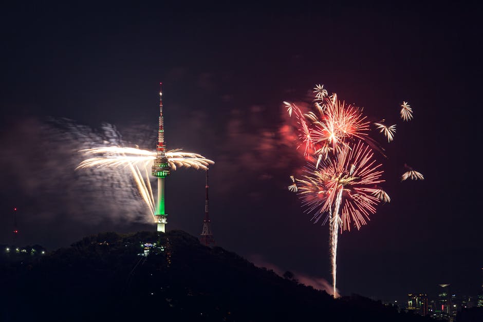 Fireworks Korea Seoul holiday celebration national festival