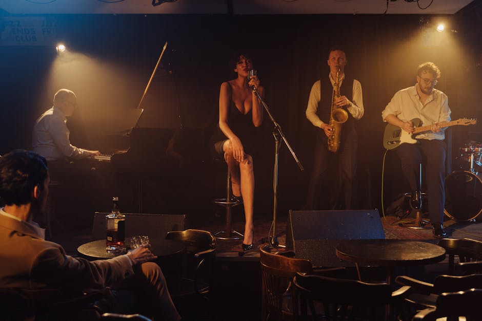 Jazz band performs live on stage at a Seoul music venue