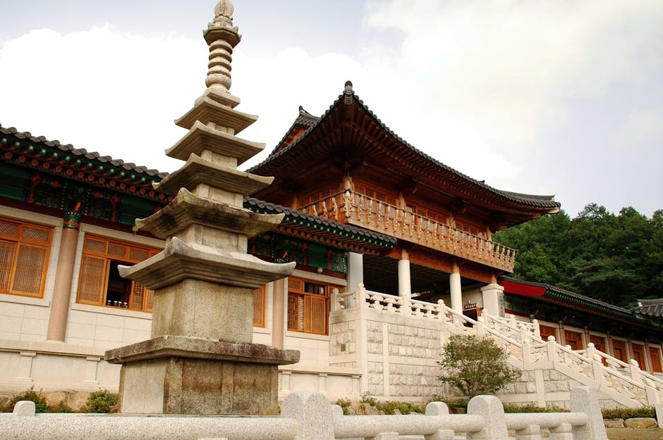 Korean Buddhist temple traditional architecture for templestay program Seoul