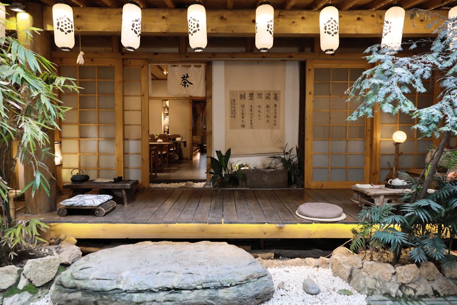Traditional tea house Seoul Insadong wooden interior peaceful