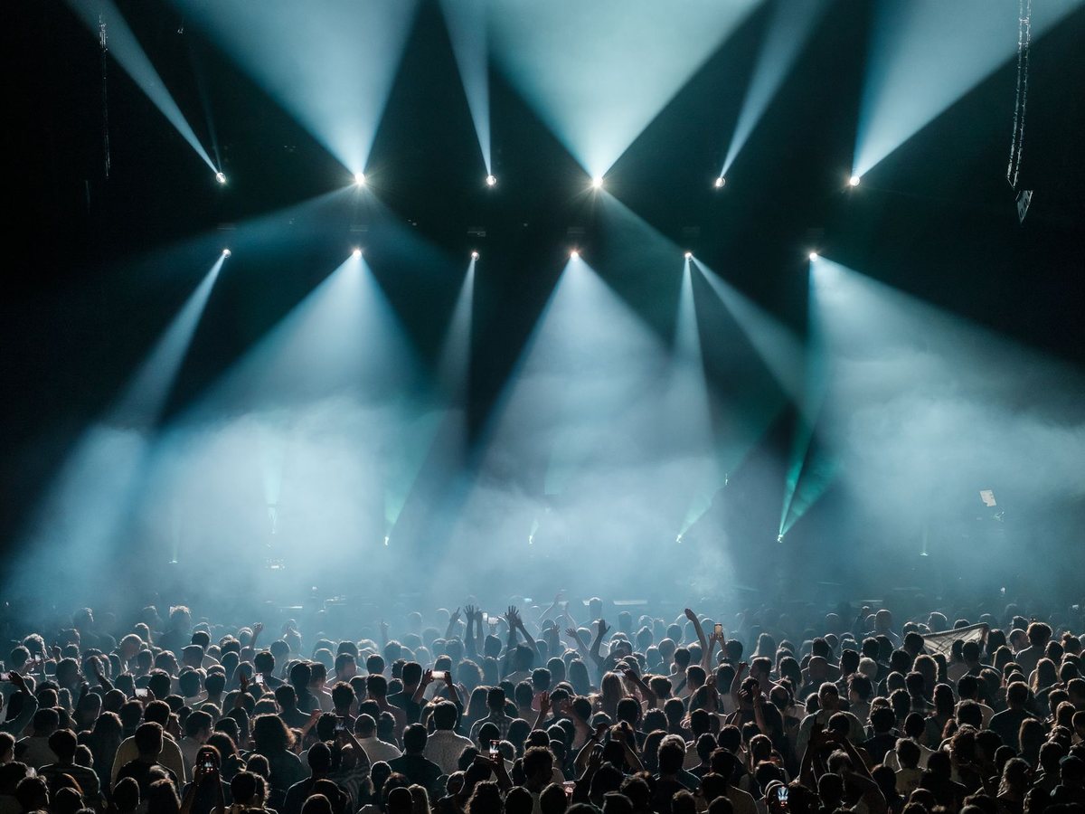 Crowd at a large live music concert in Seoul