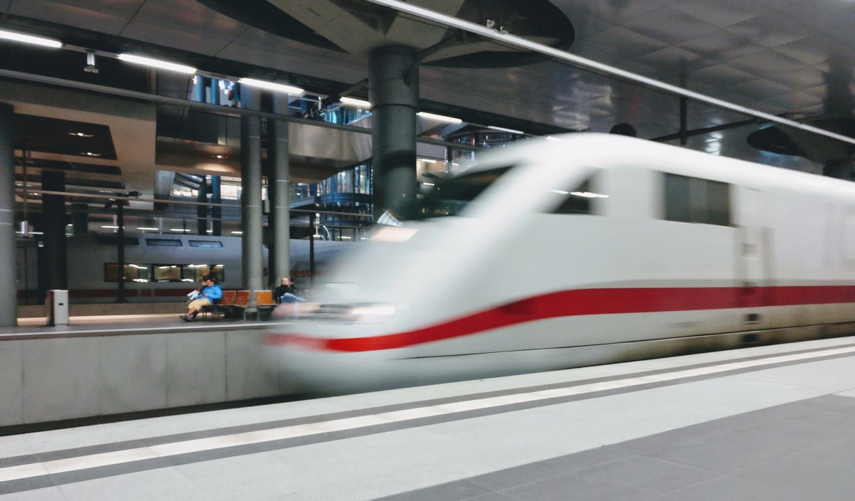 A high-speed KTX train waiting at a Korean station platform
